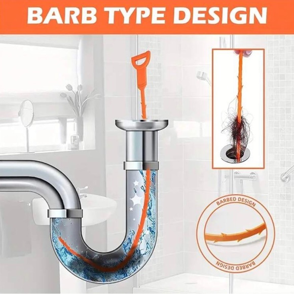Bath Forlivese 3 Pack 25 Inch Drain Clog Removerhair Snake Tool Drain